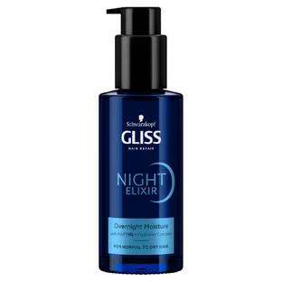 Нічний зволожуючий засіб для нормального та сухого волосся Gliss Moisturizing, 100 мл