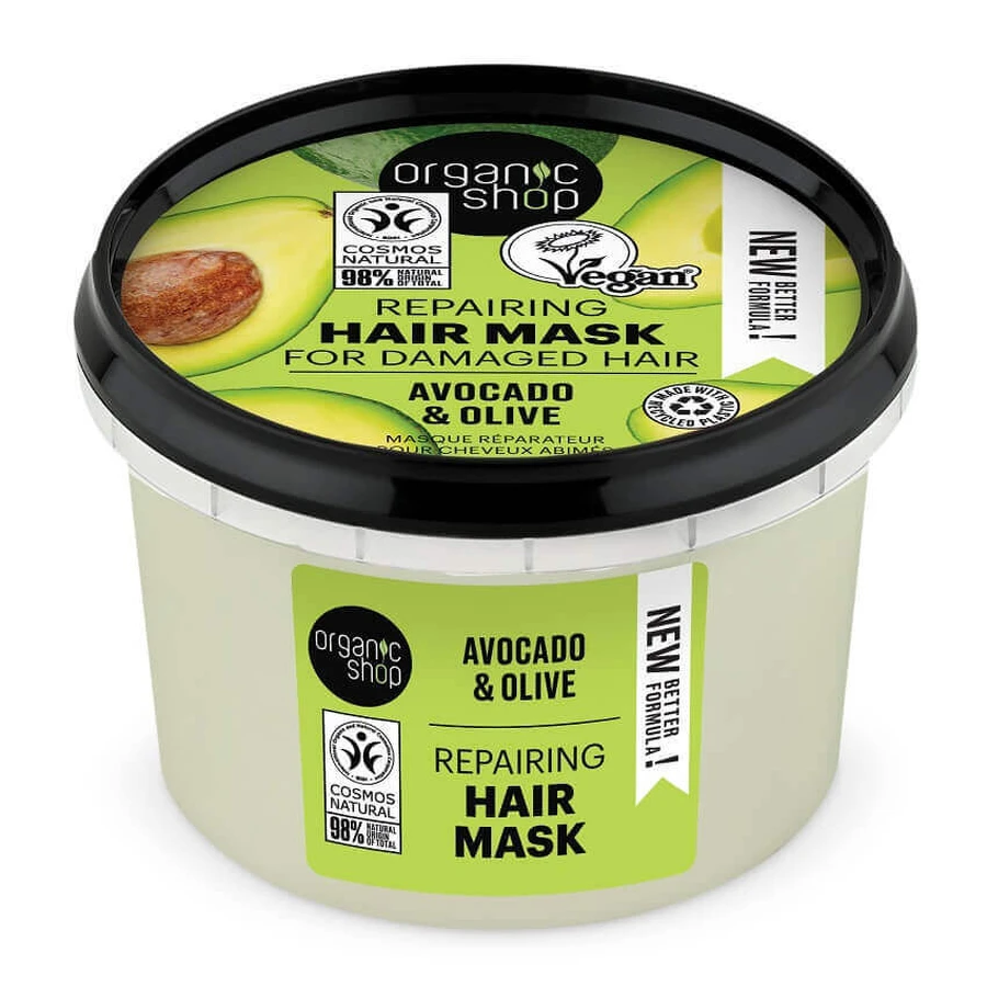 Organic Shop Відновлююча маска для волосся з авокадо та оливками, 250 мл: ціни та характеристики