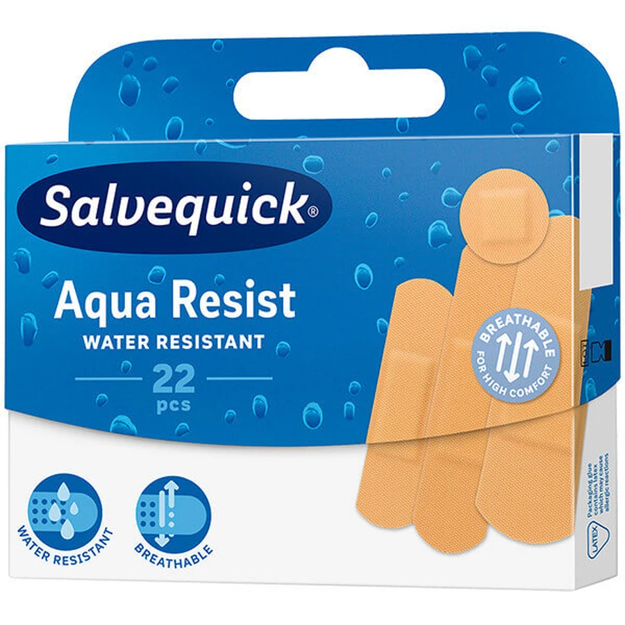 Водостійкі пластирі Salvequick Aqua Resist, 22 шт: ціни та характеристики
