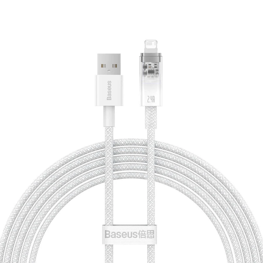 Baseus Explorer Series USB to Lightning Cable 2.4A 2m White (CATS010102): ціни та характеристики
