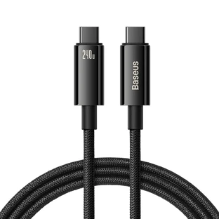 Кабель Baseus CAWJ040101 USB-C - USB-C 240 Вт 480 Мбіт/с 2 м - чорно-сірий