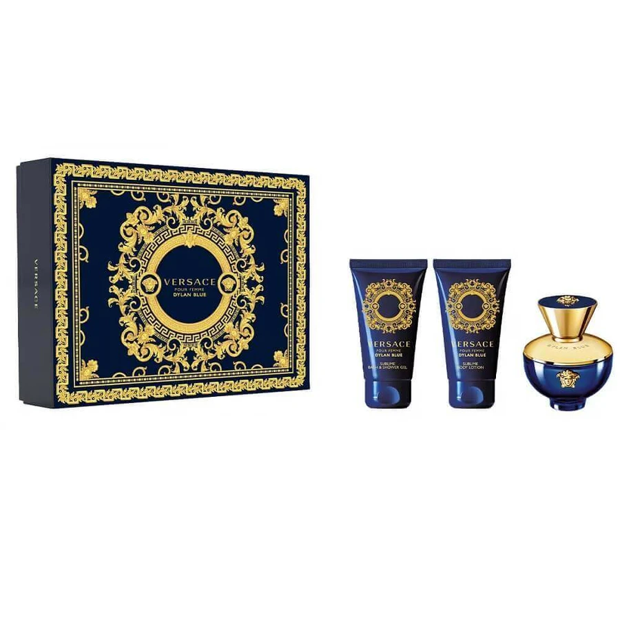 Парфумована вода Versace Pour Femme Dylan Blue Set, 50 мл + гель для душу, 50 мл + лосьйон для тіла, 50 мл: ціни та характеристики