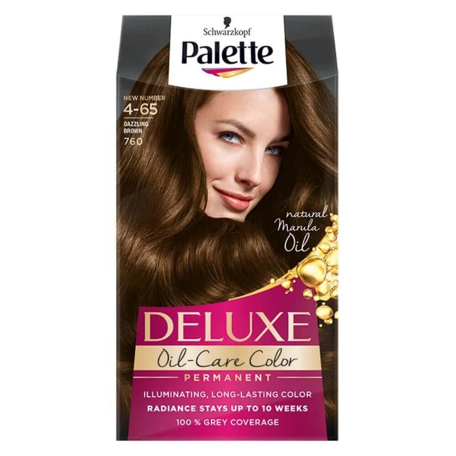 Краска для волос Palette Deluxe Oil-Care Color с микромаслами, оттенок 760 (4-65), ослепительно-коричневый: цены и характеристики