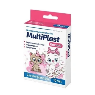MultiPlast, Дитячі водостійкі пластирі Kittens, 10 шт