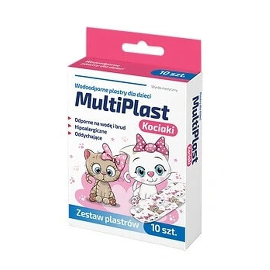 MultiPlast, Дитячі водостійкі пластирі Kittens, 10 шт: ціни та характеристики