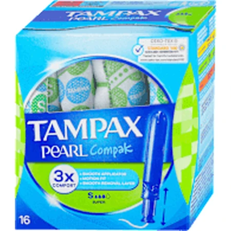 Tampax Тампони з аплікатором Pearl Compak Super, 16 шт.: ціни та характеристики