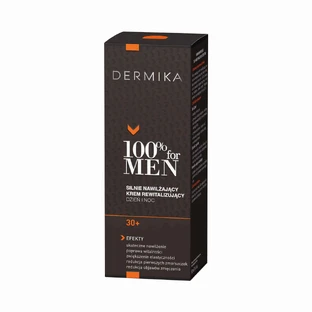 Dermika 100% For Men 30+ Інтенсивно зволожуючий і відновлюючий денний і нічний крем, 50 мл