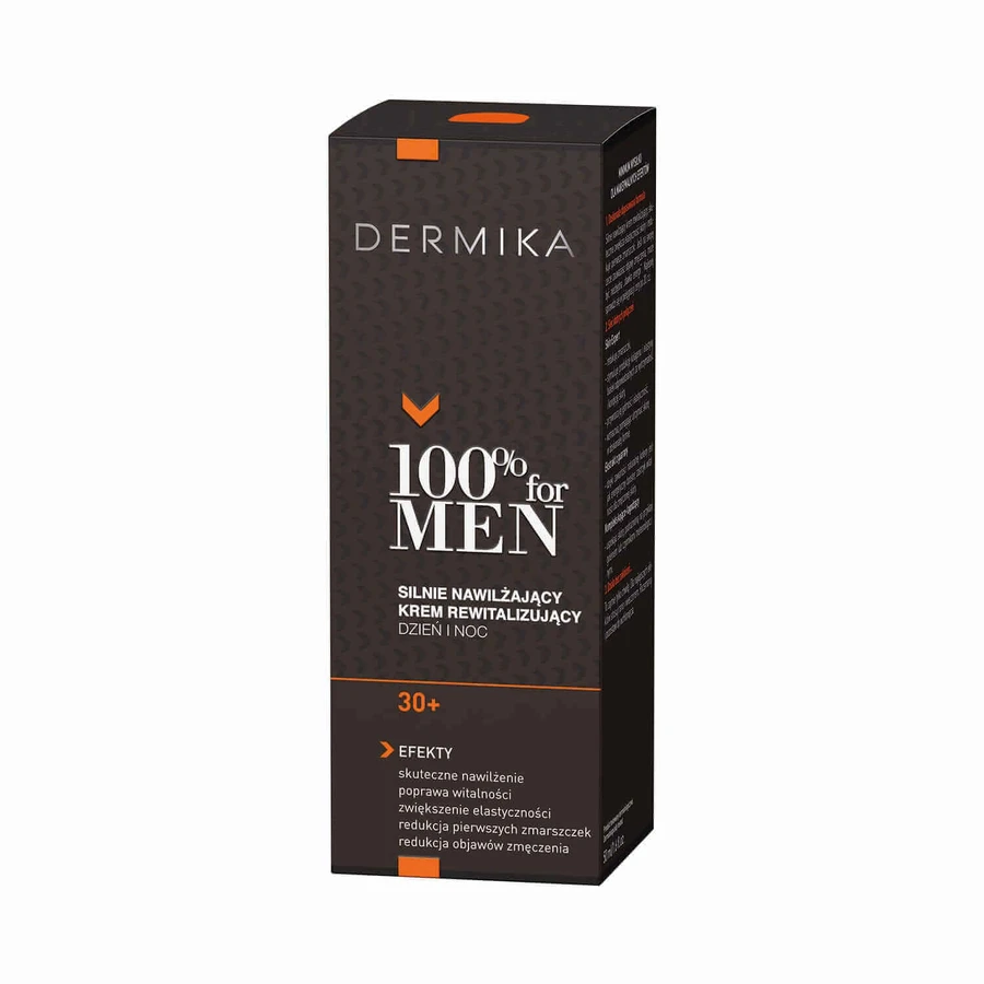 Dermika 100% For Men 30+ Інтенсивно зволожуючий і відновлюючий денний і нічний крем, 50 мл: ціни та характеристики