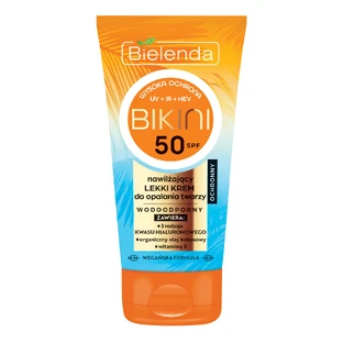Bielenda Bikini S.O.S., зволожуючий легкий сонцезахисний крем для обличчя, водостійкий, SPF 50+, 50 мл