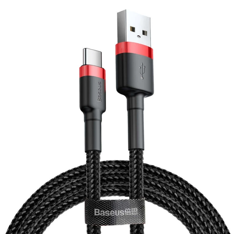 Baseus Cafule Cable Durable Nylon Cable USB / USB-C QC3.0 2A 2M Black and Red (CATKLF-C91): ціни та характеристики