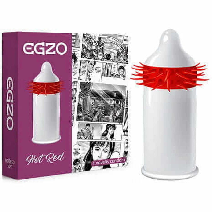 Презерватив Exo Hot Red з пестливими шипами Soft, 1 шт: ціни та характеристики