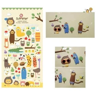 Декоративні опуклі наклейки Animals Suatelier