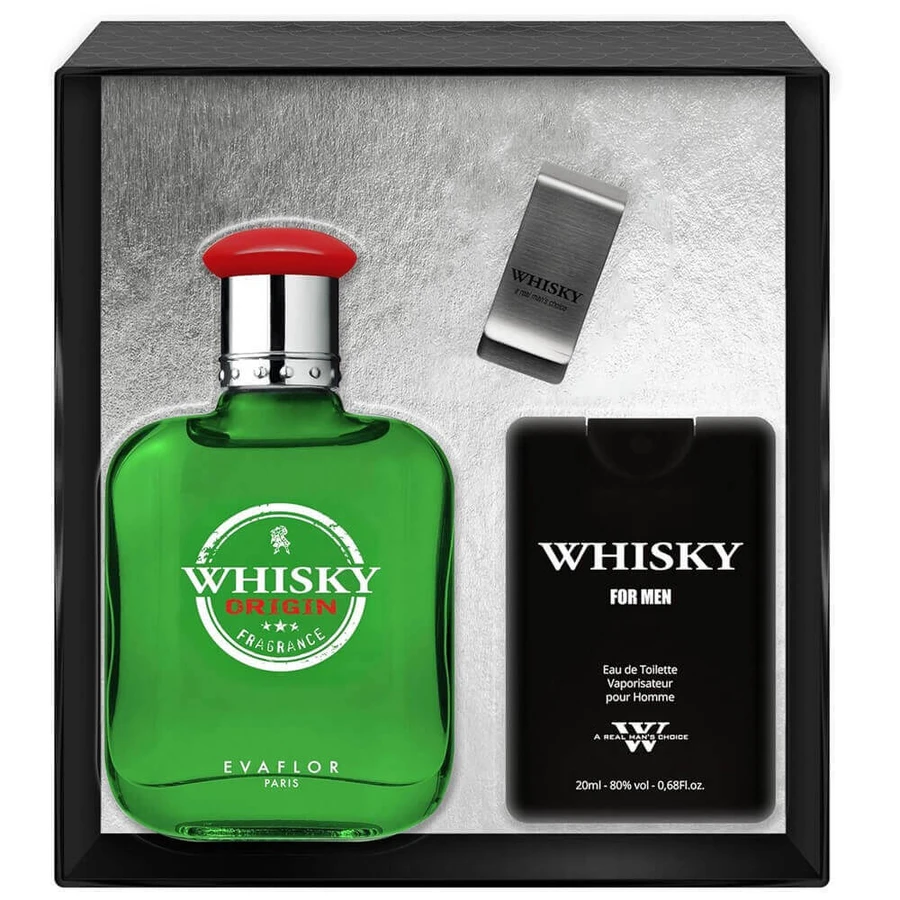 Туалетная вода Evaflor Whiskey Origin, 100 мл + Туалетная вода, 20 мл + зажим для денег: цены и характеристики