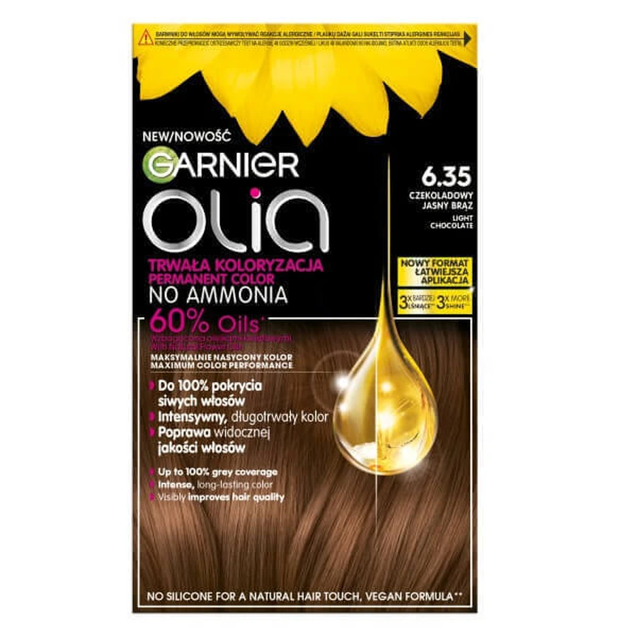 Краска для волос Garnier Olia 6.35 Шоколадный светло-коричневый: цены и характеристики