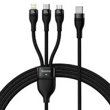 Кабель Baseus Flash Series II USB Type C - USB Type C / Lightning / micro USB 100 Вт 1,5 м чорний (CASS030201)