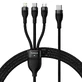 Baseus Flash Series II USB Type C - USB Type C / Lightning / micro USB 100 Вт 1,5 м cablu negru (CASS030201)