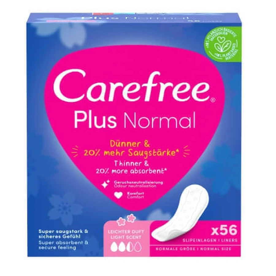 Carefree, Plus Normal, Вкладиші, 56 шт: ціни та характеристики