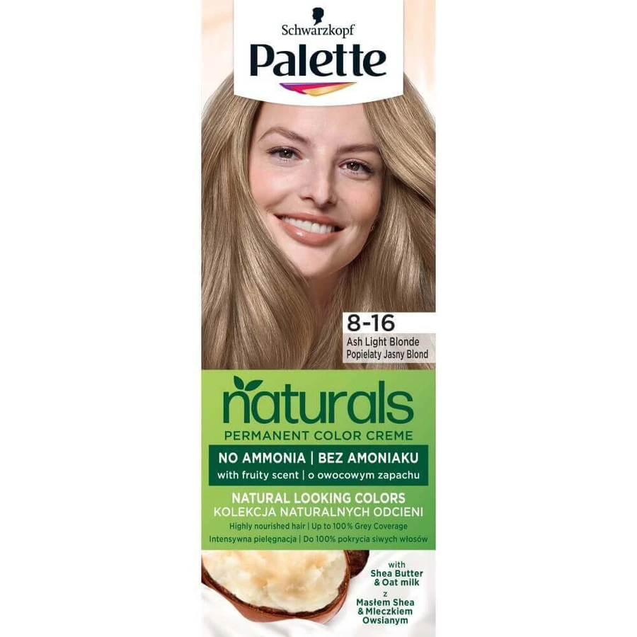 Palette Permanent Naturals Color Creme Dye 8-16 Пепельный светлый блондин: цены и характеристики