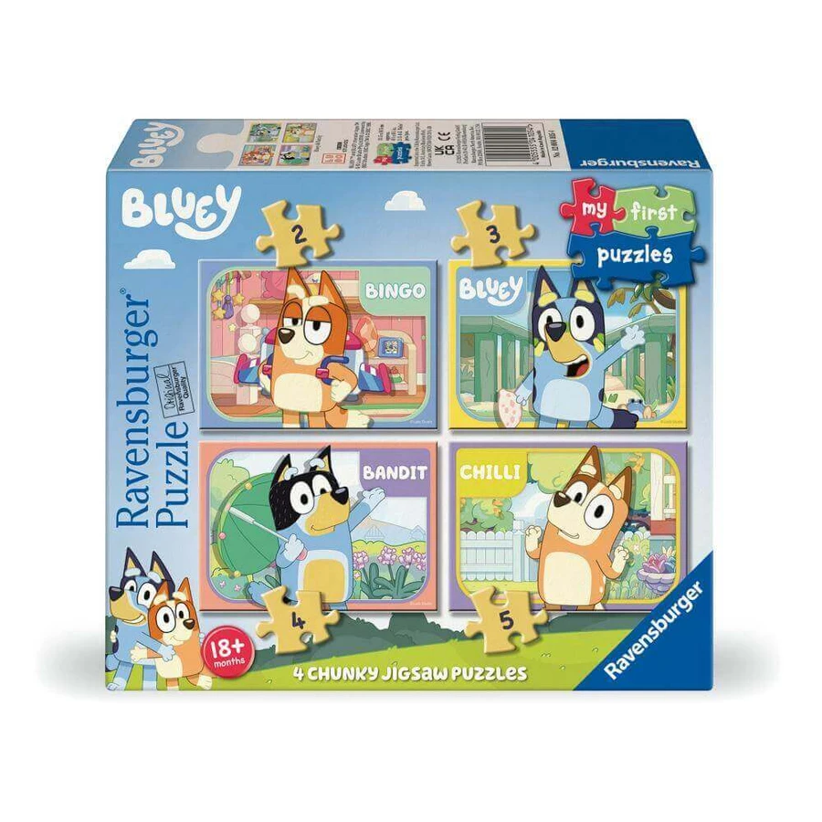 Пазл Bluey 4 x 1, 18 месяцев+, Ravensburger: цены и характеристики