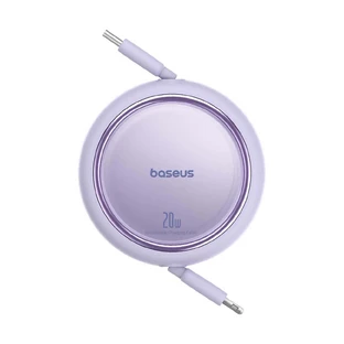 Baseus Free2Pull Retractable USB-C / Lightning Cable 20W 1m - фіолетовий