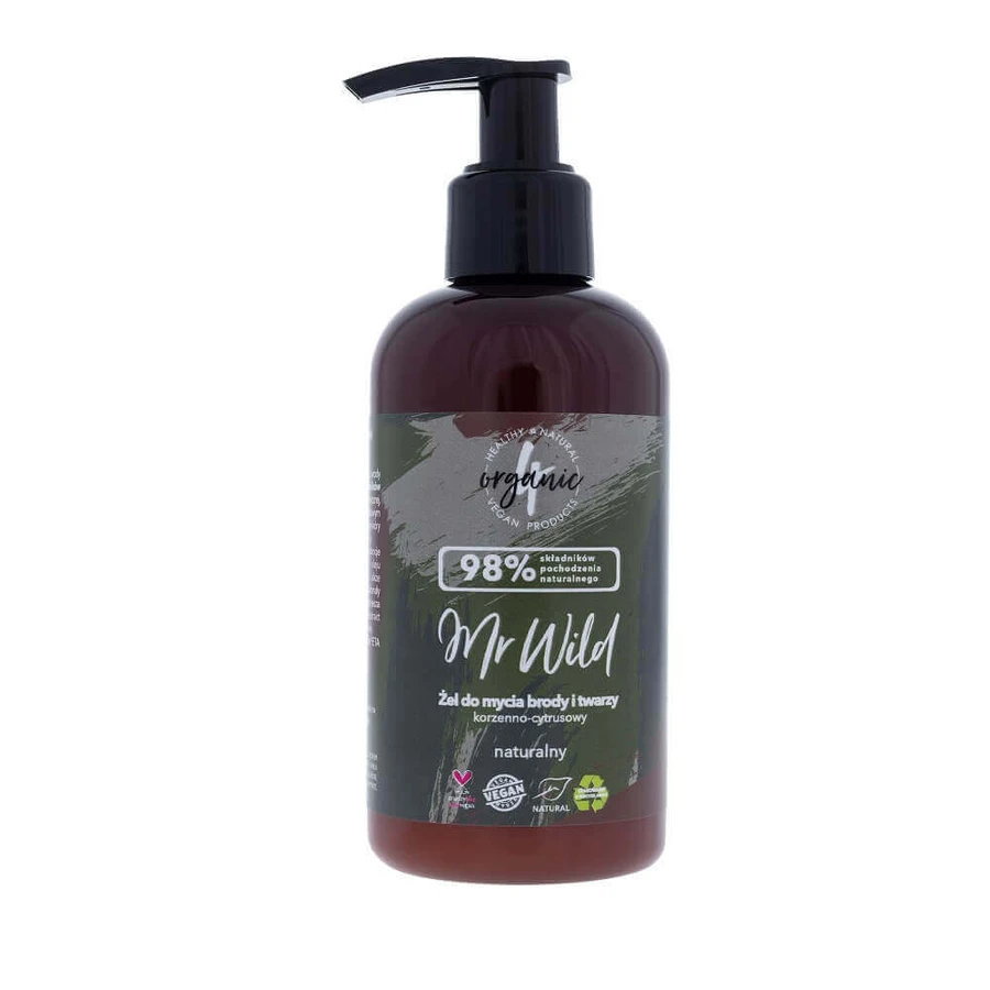 4organic Mr Wild el средство для мытья бороды и лица пряно-цитрусовое, 200 мл: цены и характеристики