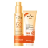Набір Спрей для обличчя і тіла SPF50 150 мл + Шампунь для волосся і тіла після засмаги 100 мл, Nuxe