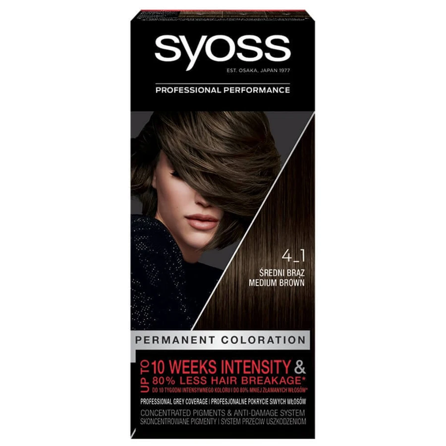 Перманентная краска для волос Syoss 4_1, средне-коричневый: цены и характеристики