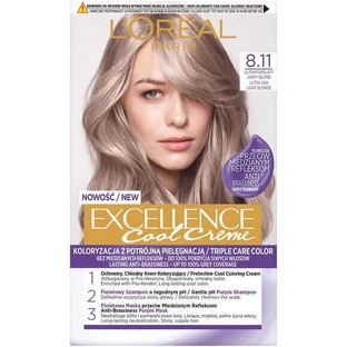 L Oreal Paris Excellence Cool Creme Dye 8.11 Ultra Ultra Alb Blonde deschis