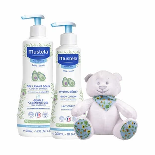 Очищающий гель для волос и тела и лосьон для тела Hydra baby, Mustela