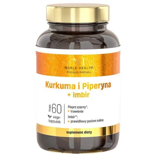 Noble Health Turmeric și piperină + ghimbir, 60 капсул vegetale