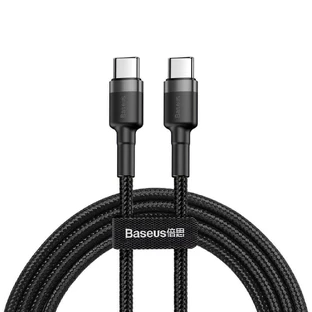 Кабель Baseus CATKLF-HG1 USB-C - USB-C PD QC 60W 3A 480Mb/s 2 м - чорно-сірий