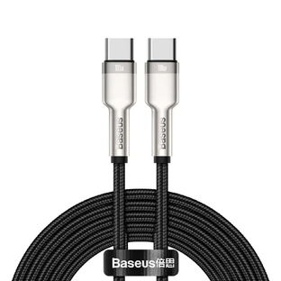 Кабель Baseus Cafule Series Metal Data USB-C / USB-C PD QC SCP 100W 5A 2 м - чорний