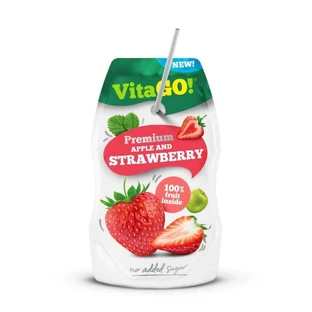 Яблучний та полуничний сік, 200 мл, Vitago