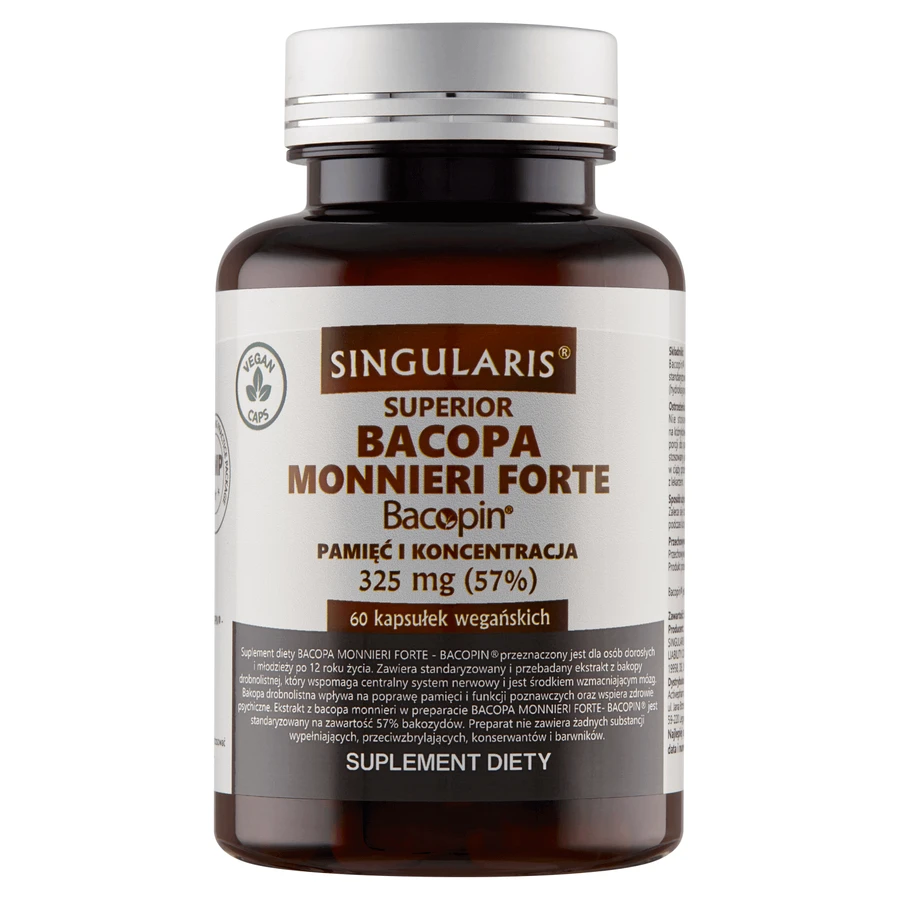 Singularis, Bacopa monnieri Forte-Bacopin 325 мг, 60 капсул: ціни та характеристики