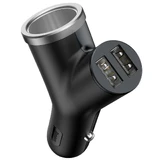 Автомобильное зарядное устройство Baseus Y-типа 2x USB + гнездо прикуривателя 3,4 А, черное (CCALL-YX01)