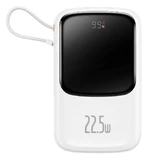 Внешний аккумулятор Baseus Qpow 10000 мА·ч со встроенным кабелем USB Type-C, 22,5 Вт, быстрая зарядка SCP AFC FCP, белый (PPQD020102)