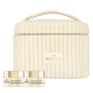 Набор Nuxe Nuxuriance Gold, бальзам де очи илюминатор, piele uscată, 2 x 15 мл + geantă cosmetică gratuită
