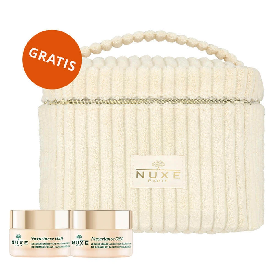 Набор Nuxe Nuxuriance Gold, бальзам де очи илюминатор, piele uscată, 2 x 15 мл + geantă cosmetică gratuită: цены и характеристики