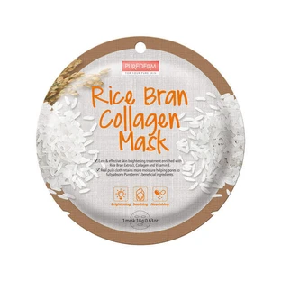 Purederm Коллагеновая маска-патч для лица из рисовых отрубей, 18 г