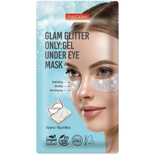 Патчи для зоны вокруг глаз Purederm Glam Glitter, гелевые, 6 пар