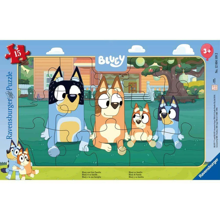 Пазл для рамок Bluey, 3 года+, 15 деталей, Ravensburger: цены и характеристики