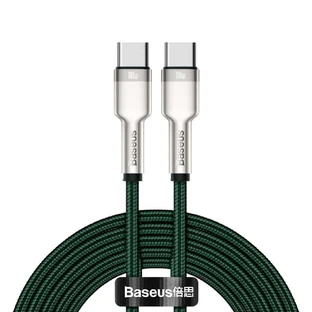 Кабель Baseus Cafule Series Metal Data USB-C / USB-C PD QC SCP 100W 5A 2 м - зелений