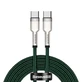 Кабель Baseus Cafule Series Metal Data USB-C / USB-C PD QC SCP 100W 5A 2 м - зелений