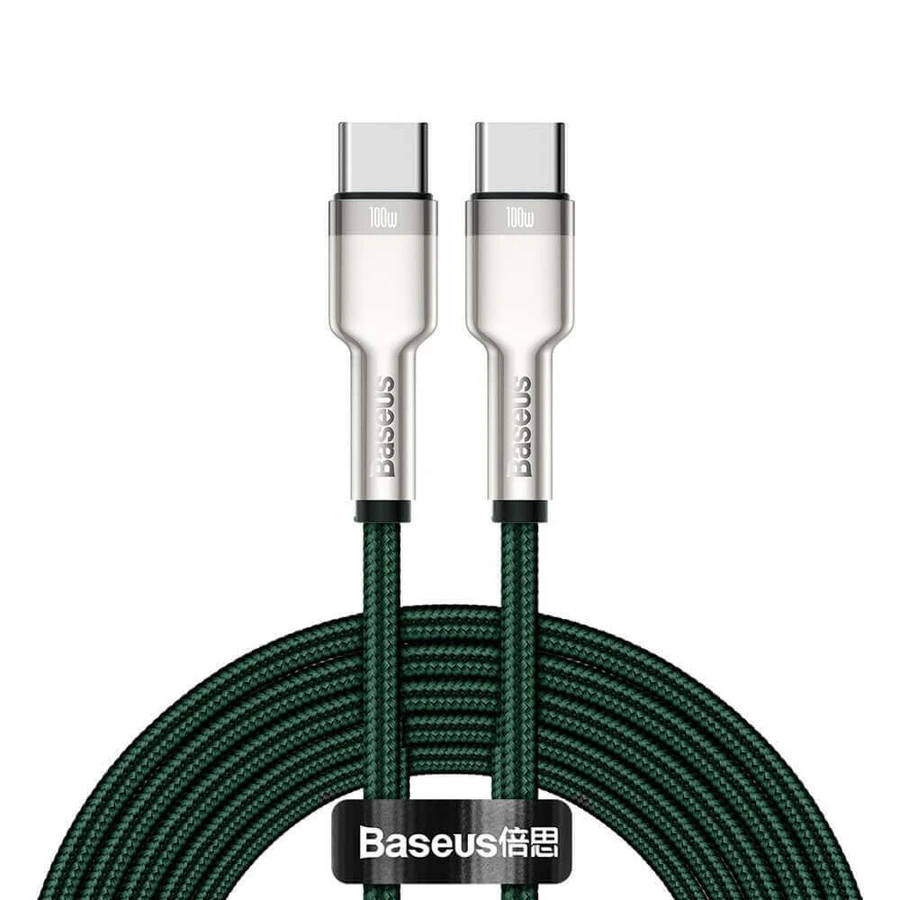 Кабель Baseus Cafule Series Metal Data USB-C / USB-C PD QC SCP 100W 5A 2 м - зелений: ціни та характеристики