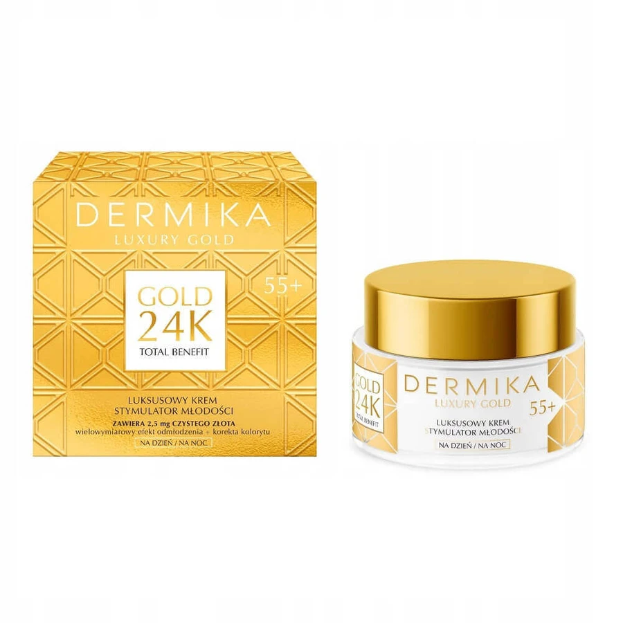 Dermika Luxury Gold 24K Total Benefit Luxury Youth Stimulating Cream 55+, 50 мл: ціни та характеристики