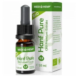 Органическое конопляное масло Hemp Pure, 2,5% CBD, 10 мл, Medihemp