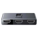 Двунаправленный HDMI-разветвитель-коммутатор Baseus - 2x HDMI 4K / 30 Гц, серый (CAHUB-BC0G)