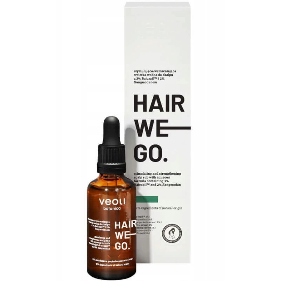Veoli Botanica Hair We Go Стимулюючий і зміцнюючий водний лосьйон для шкіри голови з 3% Baicapil і 2% Sangmodan, 50 мл: ціни та характеристики