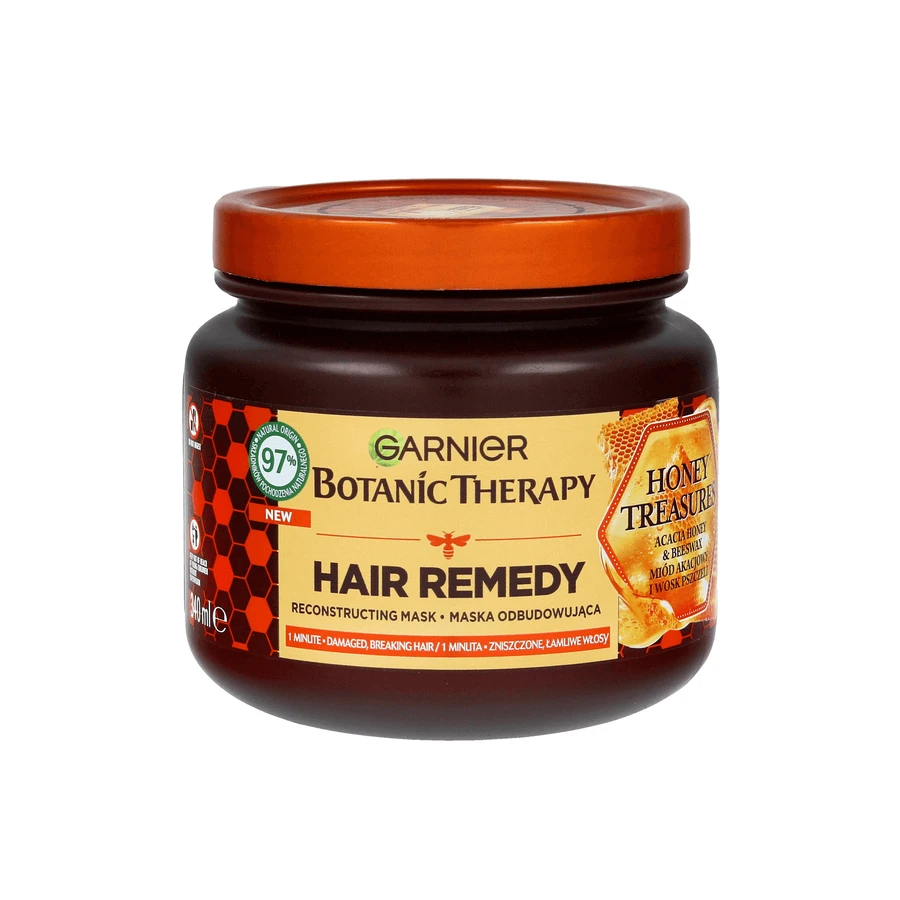 Відновлююча маска для пошкодженого та ламкого волосся Garnier Botanic Therapy Honey Treasures, 340 мл: ціни та характеристики