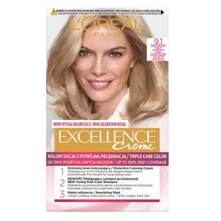 L Oreal Paris Excellence Creme Wax Colour 9.1 Очень светлый блондин пепельно-белый